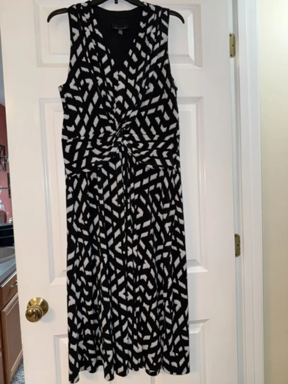 White House-Black Market, like new, dress w/ twist front, size 12